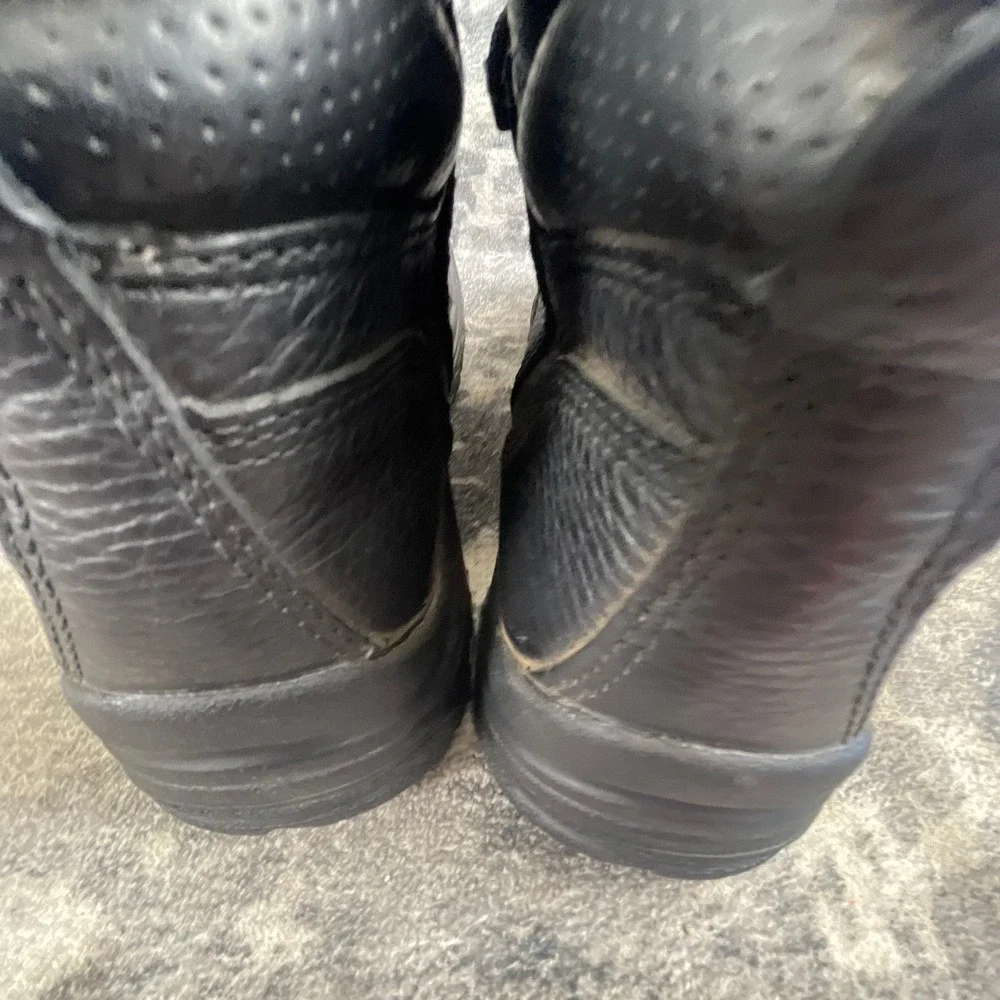 Timberland Pro Mens 7.5 Work Shoes Solid Black Leather Industrial Safety Boots